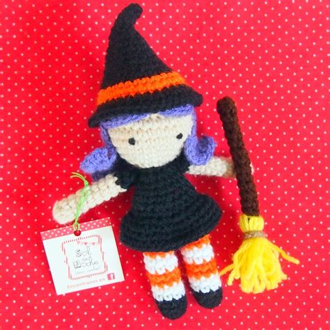 Enchanting crochet witch figurine